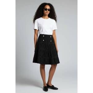 NEW ESTEEM COUTURE simone tiered mini skirt in black